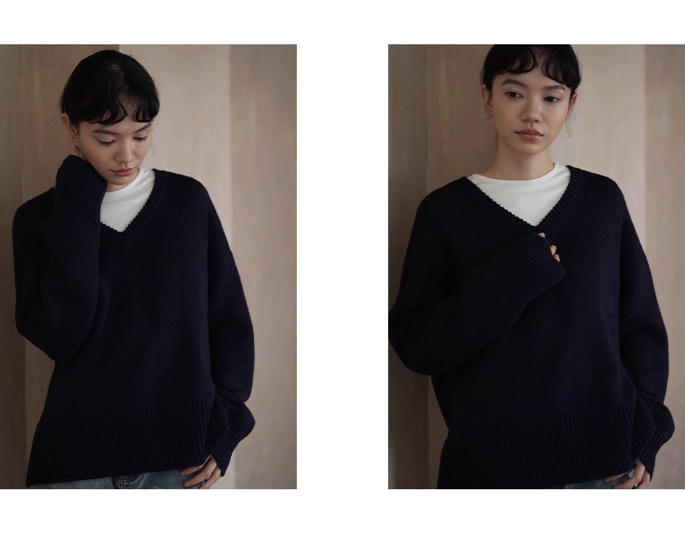 極簡精髓代表寬鬆廓形V領軟糯羊毛混紡落肩基礎保暖毛衣,極簡精髓代表寬鬆廓形V領軟糯羊毛混紡落肩基礎保暖毛衣,HBEW1113,極簡精髓代表寬鬆廓形V領軟糯羊毛混紡落肩基礎保暖毛衣,V領造型,羊毛混紡