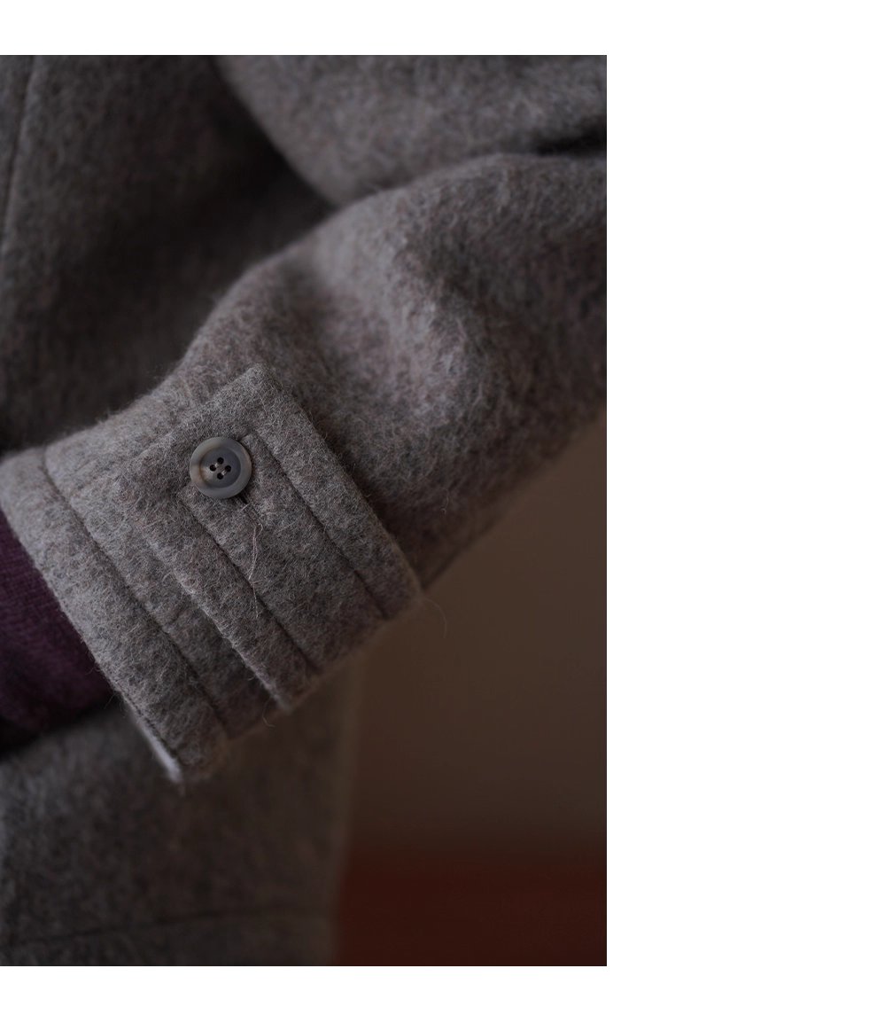 書香學院風外套澳洲進口羊毛駝絨連帽牛角扣短款雙面呢