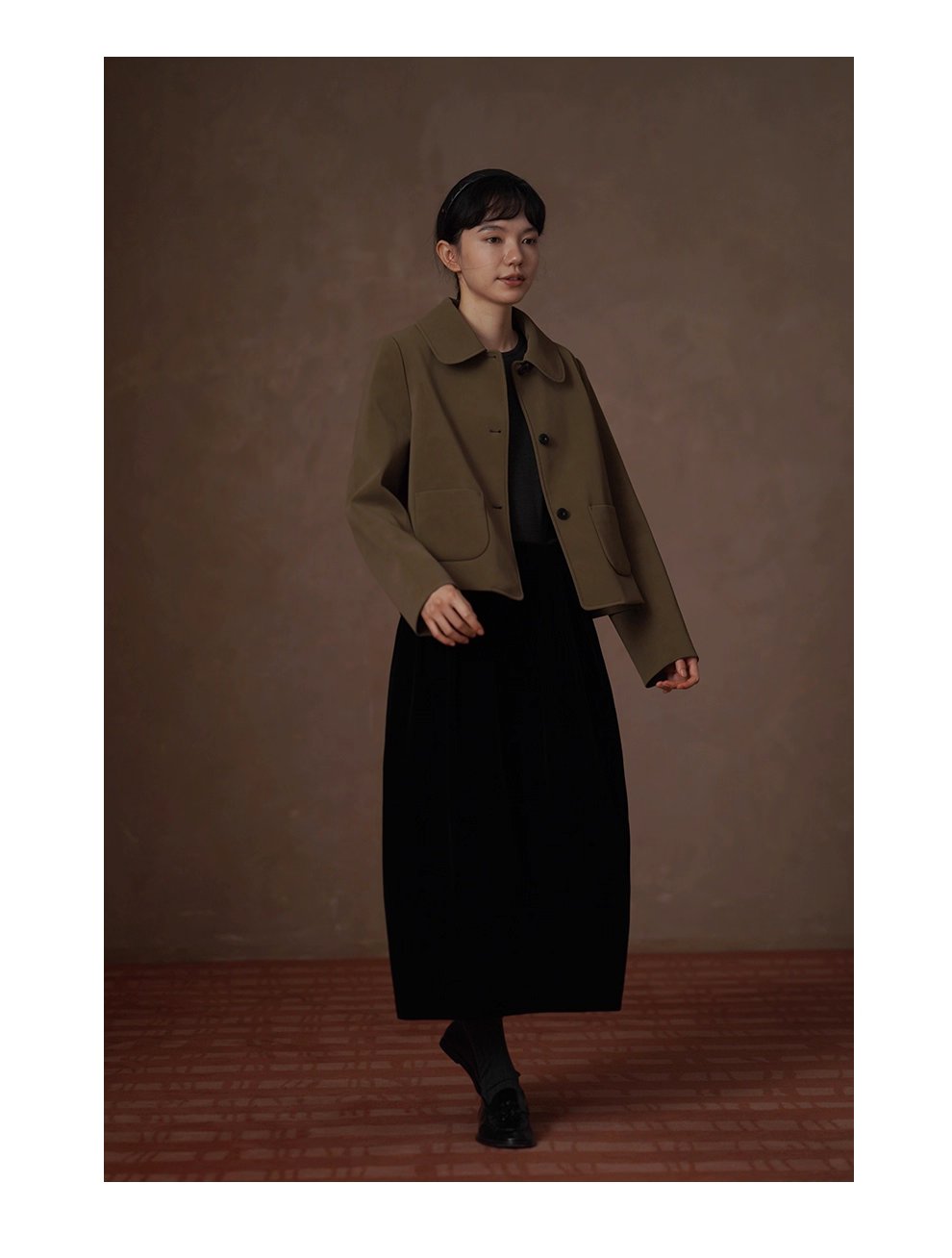 溫暖可露麗風外套磨砂霧面pu短版寬鬆正肩翻領顯瘦夾克