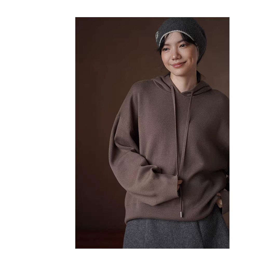 遠紅外線升溫科技纖維可機洗立體連帽寬鬆針織顯瘦上衣女,遠紅外線升溫科技纖維可機洗立體連帽寬鬆針織顯瘦上衣女,HBEW1140,遠紅外線升溫科技纖維可機洗立體連帽寬鬆針織顯瘦上衣女,連帽抽繩,舒適面料