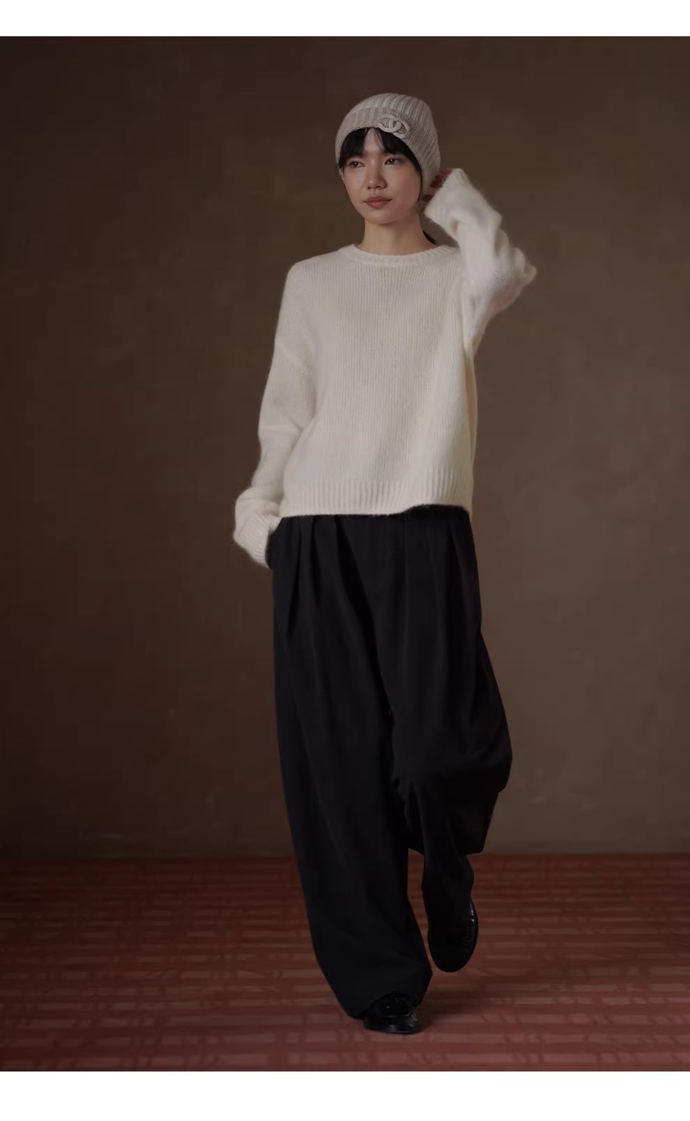 通勤協議毛感呢料寬鬆西裝褲高腰顯瘦直筒不挑人長褲女,通勤協議毛感呢料寬鬆西裝褲高腰顯瘦直筒不挑人長褲女,HBEW3046,通勤協議毛感呢料寬鬆西裝褲高腰顯瘦直筒不挑人長褲女,高腰壓摺,毛呢面料