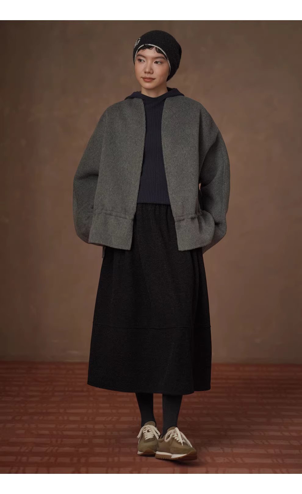 暖冬日常加厚呢料黃金分割剪裁鬆緊高腰顯瘦A字半身裙女,暖冬日常加厚呢料黃金分割剪裁鬆緊高腰顯瘦A字半身裙女,HBEW2033,暖冬日常加厚呢料黃金分割剪裁鬆緊高腰顯瘦A字半身裙女,高腰腿長,毛呢面料