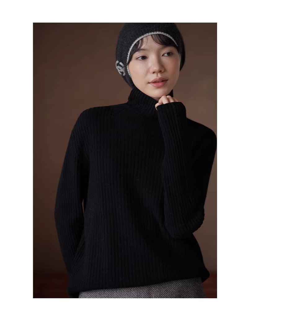 100羊毛無縫一體工藝寬鬆堆領保暖顯瘦坑條針織上衣女,100羊毛無縫一體工藝寬鬆堆領保暖顯瘦坑條針織上衣女,HBEW1164,100羊毛無縫一體工藝寬鬆堆領保暖顯瘦坑條針織上衣女,無縫一體,羊毛100%