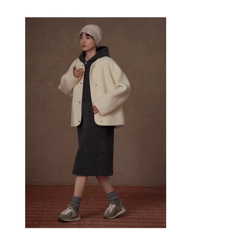 梨形友善羊毛混紡長直筒遮肉顯瘦連帽休閒百搭洋裝,梨形友善羊毛混紡長直筒遮肉顯瘦連帽休閒百搭洋裝,HBEW7064,梨形友善羊毛混紡長直筒遮肉顯瘦連帽休閒百搭洋裝,連帽洋裝,親膚保暖