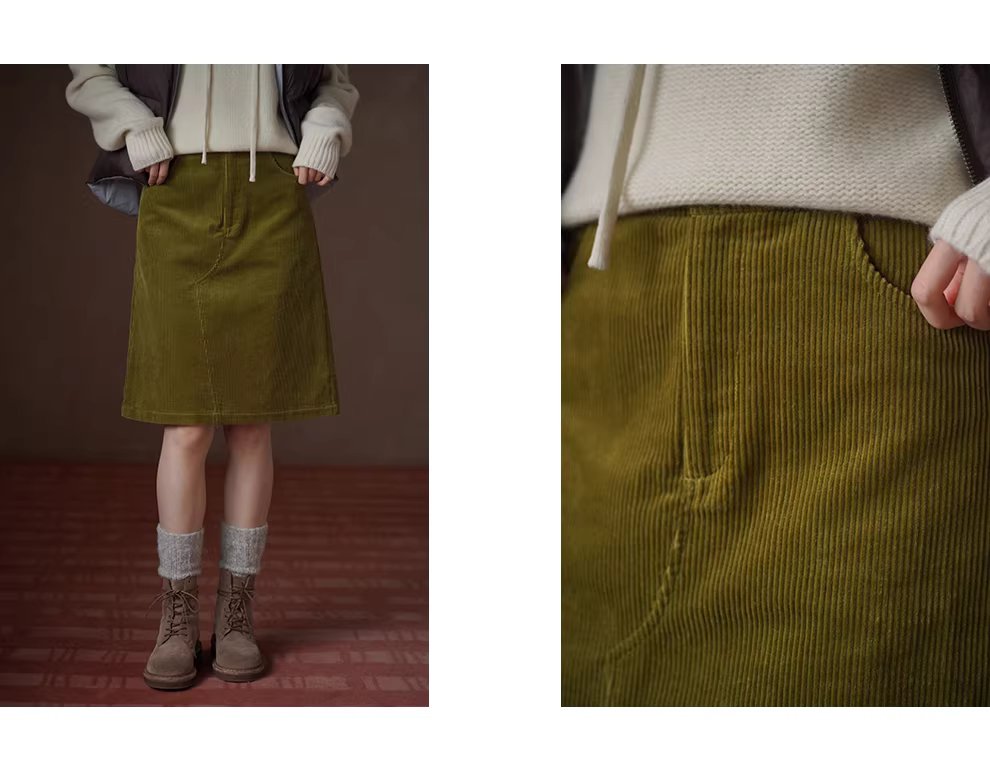 苔蘚畫廊細膩坑條100棉燈芯絨半身裙高腰顯瘦微A裙女,苔蘚畫廊細膩坑條100棉燈芯絨半身裙高腰顯瘦微A裙女,HBEW2038,苔蘚畫廊細膩坑條100棉燈芯絨半身裙高腰顯瘦微A裙女,A字裙型,燈芯絨