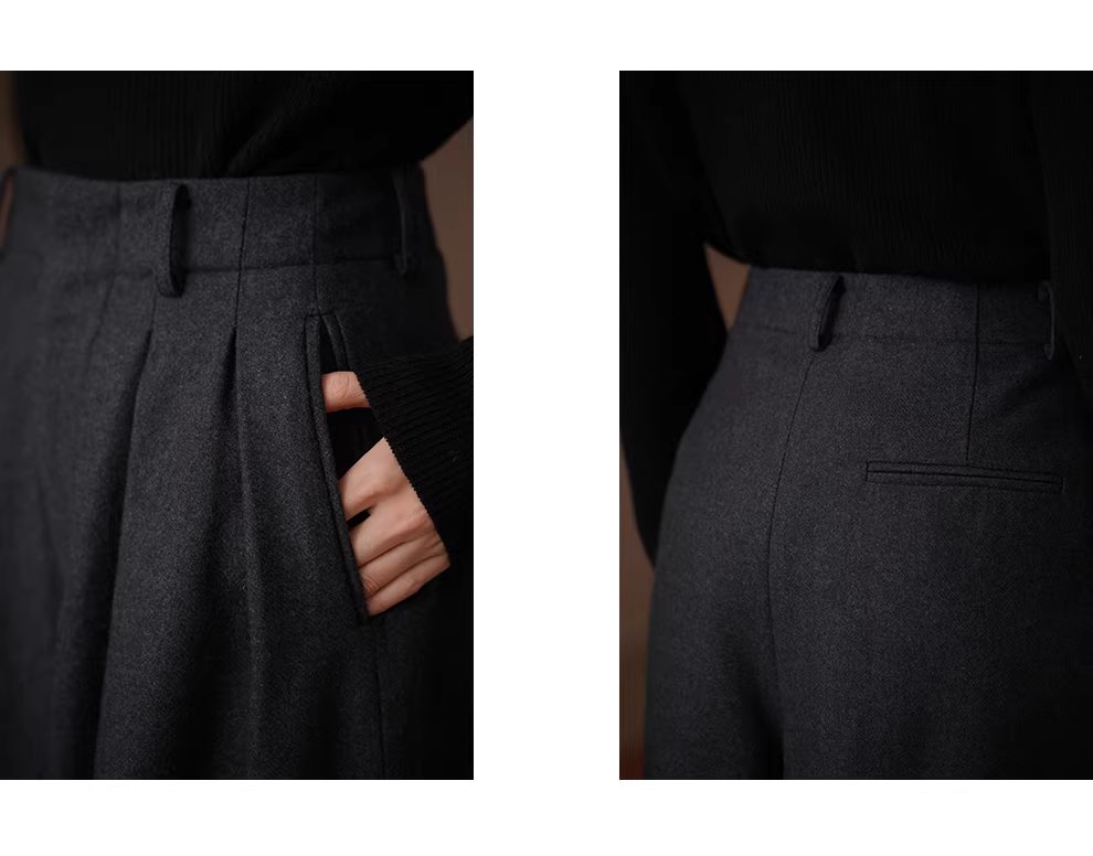 敦克信箱40羊毛斜紋法蘭尼直筒高腰顯瘦通勤八分褲女,敦克信箱40羊毛斜紋法蘭尼直筒高腰顯瘦通勤八分褲女,HBEW3061,敦克信箱40羊毛斜紋法蘭尼直筒高腰顯瘦通勤八分褲女,日常通勤,羊毛混紡