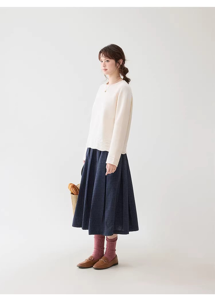 藍格百褶a字純棉半身裙女春季新款鬆緊腰中長裙,藍格百褶a字純棉半身裙女春季新款鬆緊腰中長裙,HBFS2000,藍格百褶a字純棉半身裙女春季新款鬆緊腰中長裙,復古格紋,全棉面料