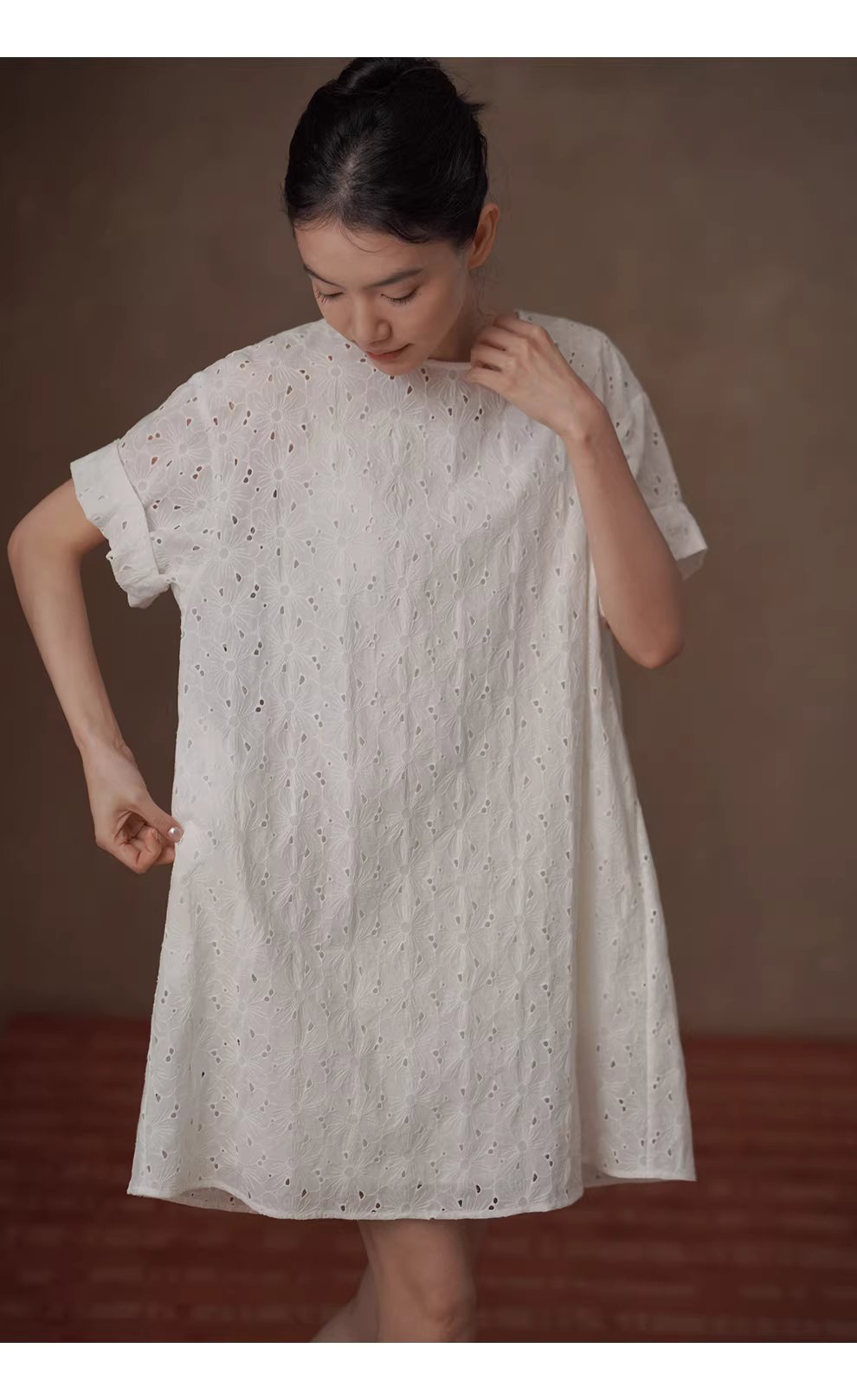 浪漫花園匠心之作100棉立體繡花A字顯瘦泡泡袖洋裝女,浪漫花園匠心之作100棉立體繡花A字顯瘦泡泡袖洋裝女,HBFS7007,浪漫花園匠心之作100棉立體繡花A字顯瘦泡泡袖洋裝女,吸濕排汗,版型修飾