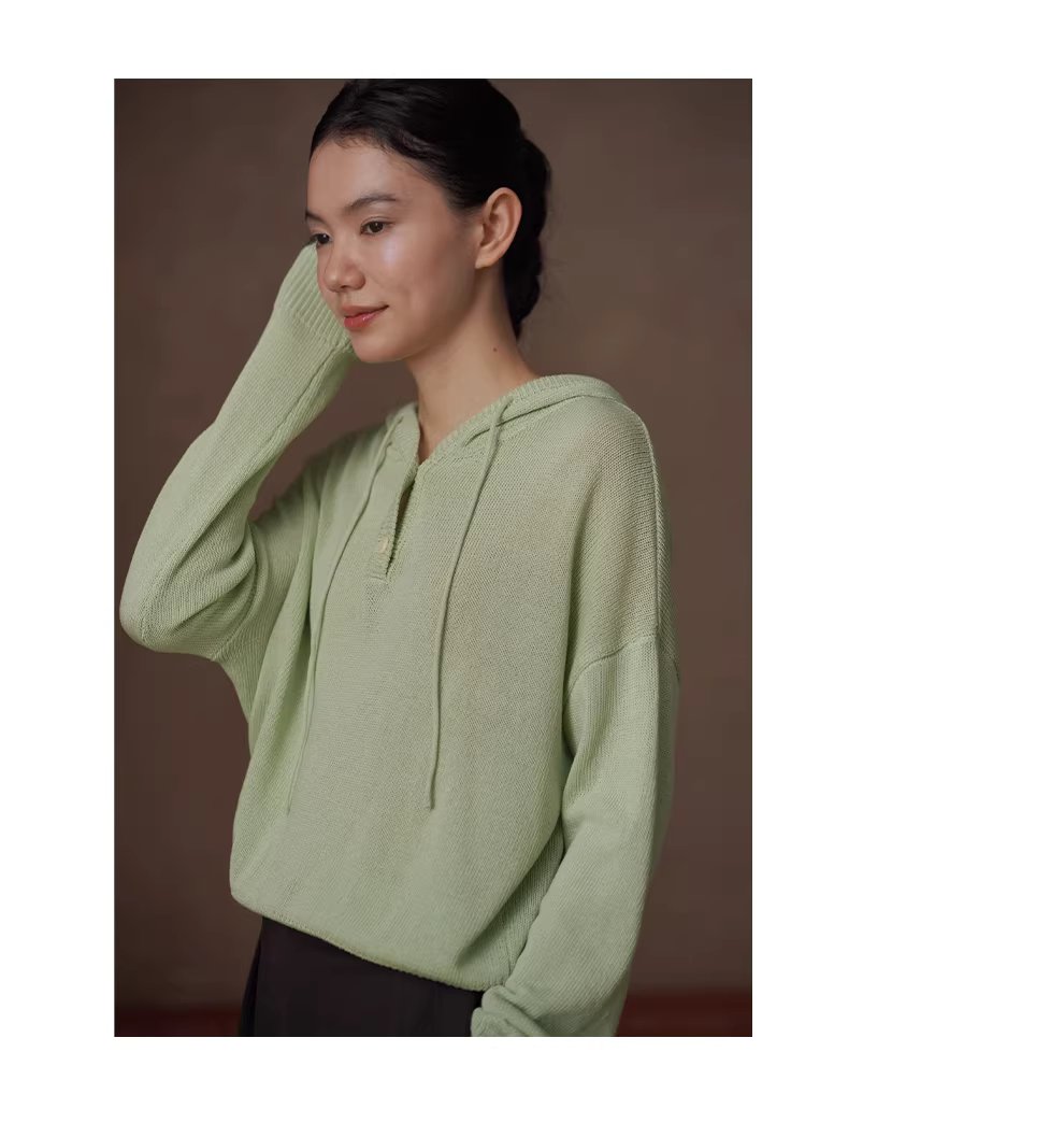 復古甜心顯白調色顯瘦寬鬆連帽萊賽爾亞麻涼感針織上衣,復古甜心顯白調色顯瘦寬鬆連帽萊賽爾亞麻涼感針織上衣,HBFS1023,復古甜心顯白調色顯瘦寬鬆連帽萊賽爾亞麻涼感針織上衣,勾織細膩,落肩微寬