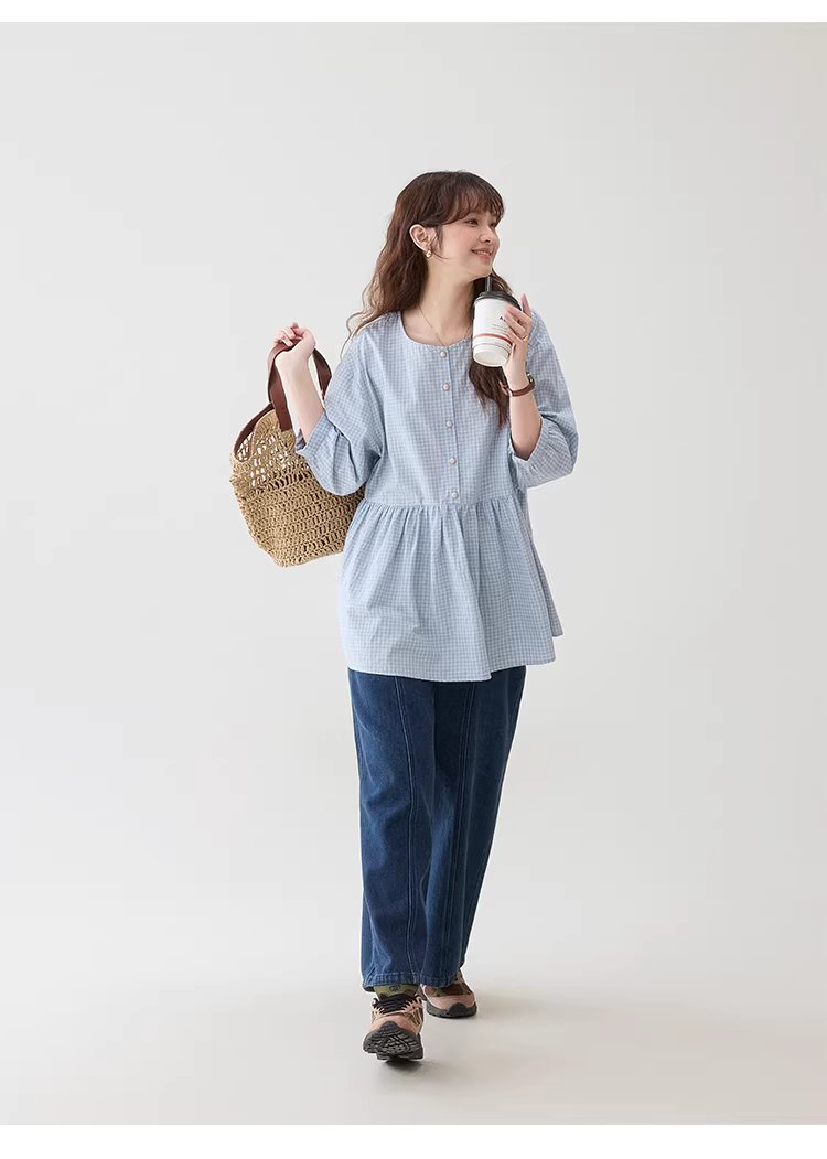 韓系藍色中高腰直筒牛仔褲女26春季新款百搭寬褲,韓系藍色中高腰直筒牛仔褲女26春季新款百搭寬褲,HBFS3009,韓系藍色中高腰直筒牛仔褲女26春季新款百搭寬褲,高腰直筒,丹寧面料