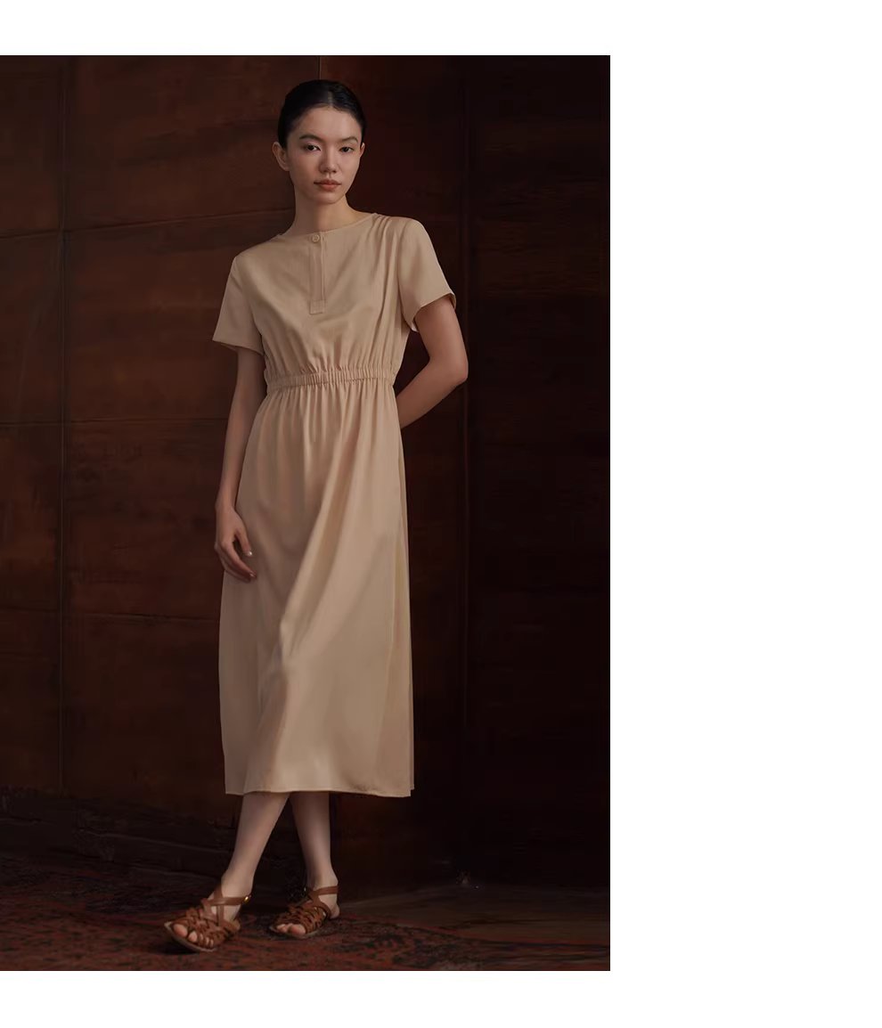 溫柔淡人洋裝顯瘦垂感簡約A字收腰短袖不挑人通勤洋裝,溫柔淡人洋裝顯瘦垂感簡約A字收腰短袖不挑人通勤洋裝,HBFS7013,溫柔淡人洋裝顯瘦垂感簡約A字收腰短袖不挑人通勤洋裝,柔滑啞光,優雅設計