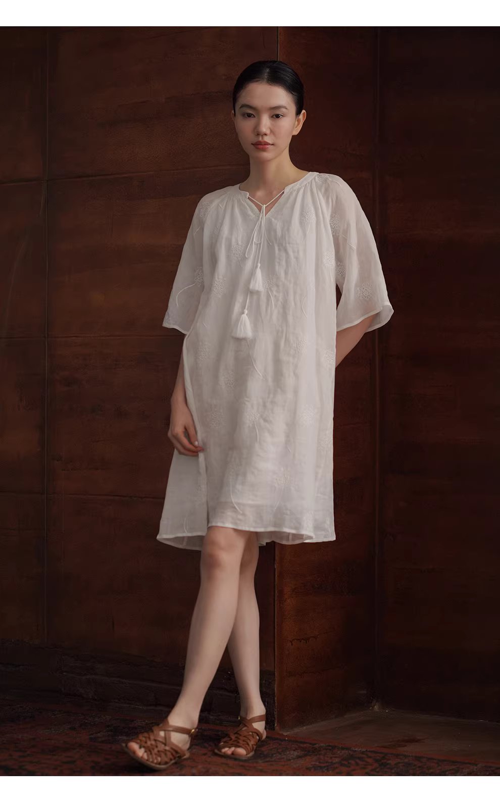 夏日蒲公英訂製全苧麻繡花流蘇繫帶寬鬆度假風洋裝女,夏日蒲公英訂製全苧麻繡花流蘇繫帶寬鬆度假風洋裝女,HBFS7014,夏日蒲公英訂製全苧麻繡花流蘇繫帶寬鬆度假風洋裝女,材質獨特,細膩繡花