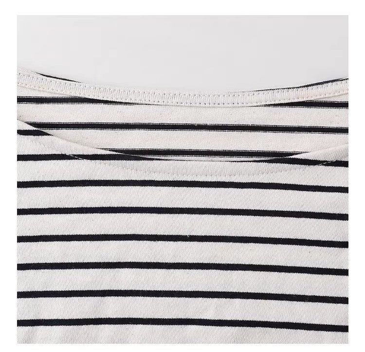 撞色條紋燈籠袖純棉T恤女春季新款寬鬆百搭上衣,撞色條紋燈籠袖純棉T恤女春季新款寬鬆百搭上衣,HBFS1042,撞色條紋燈籠袖純棉T恤女春季新款寬鬆百搭上衣,撞色拼接,全棉面料