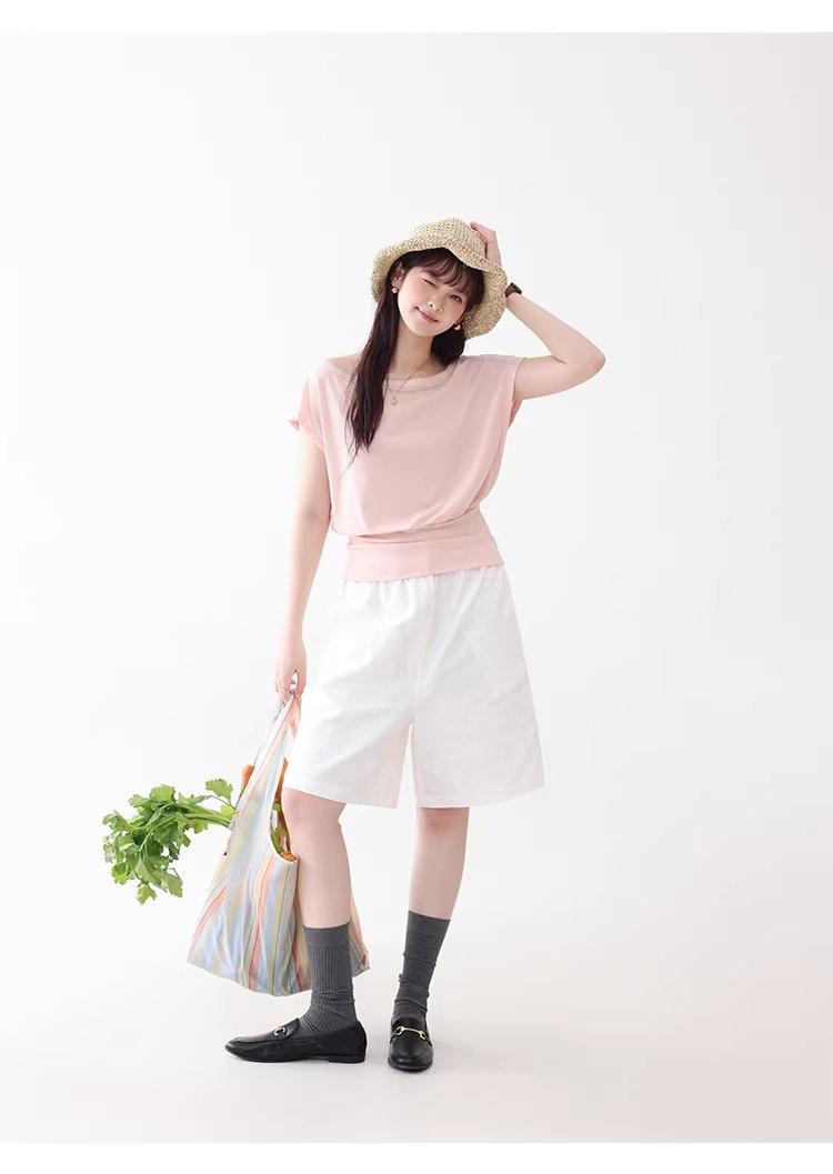 一字領收腰顯瘦寬鬆T恤女夏季新款粉紅短袖上衣,一字領收腰顯瘦寬鬆T恤女夏季新款粉紅短袖上衣,HBFS1052,一字領收腰顯瘦寬鬆T恤女夏季新款粉紅短袖上衣,青春休閒,天絲混棉