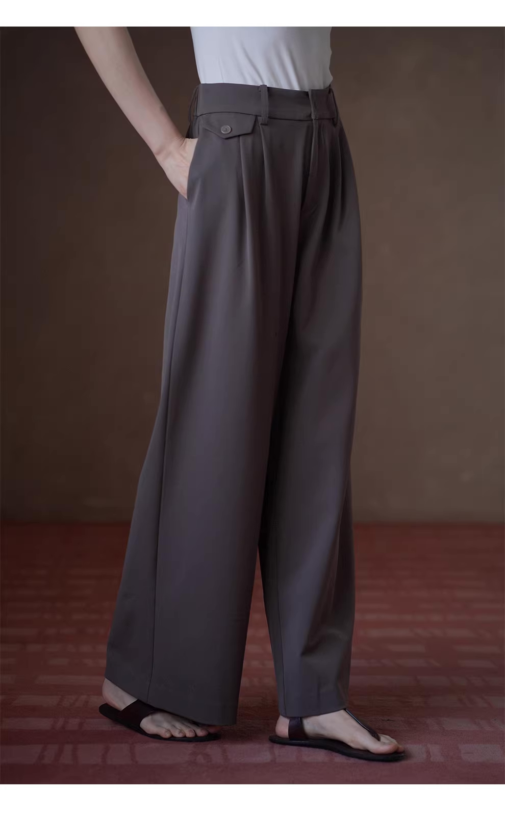 特調拿鐵垂順抗皺顯瘦寬鬆通勤遮肉絲滑西裝寬腿長褲女,特調拿鐵垂順抗皺顯瘦寬鬆通勤遮肉絲滑西裝寬腿長褲女,HBFS3015,特調拿鐵垂順抗皺顯瘦寬鬆通勤遮肉絲滑西裝寬腿長褲女,闊腿藏肉,抗皺面料