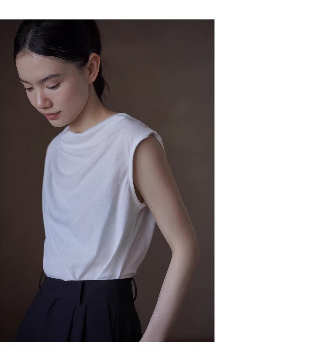 法式浪漫蕩領設計透氣薄款簡約氣質通勤無袖顯瘦上衣女,法式浪漫蕩領設計透氣薄款簡約氣質通勤無袖顯瘦上衣女,HBFS1061,法式浪漫蕩領設計透氣薄款簡約氣質通勤無袖顯瘦上衣女,蕩領設計,不規則造型