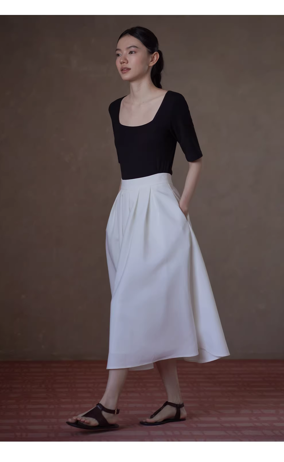 天鵝湖優雅氣質上衣方領中袖通勤顯瘦不挑人彈性修身T恤,天鵝湖優雅氣質上衣方領中袖通勤顯瘦不挑人彈性修身T恤,HBFS1070,天鵝湖優雅氣質上衣方領中袖通勤顯瘦不挑人彈性修身T恤,方領設計,修身顯瘦