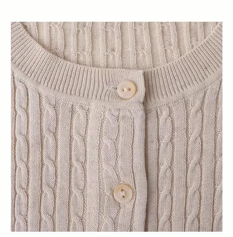 韓系純色扭花單排扣針織開襟衫女夏季新款溫柔短袖上衣,韓系純色扭花單排扣針織開襟衫女夏季新款溫柔短袖上衣,HBFS1085,韓系純色扭花單排扣針織開襟衫女夏季新款溫柔短袖上衣,圓領排扣,天絲亞麻