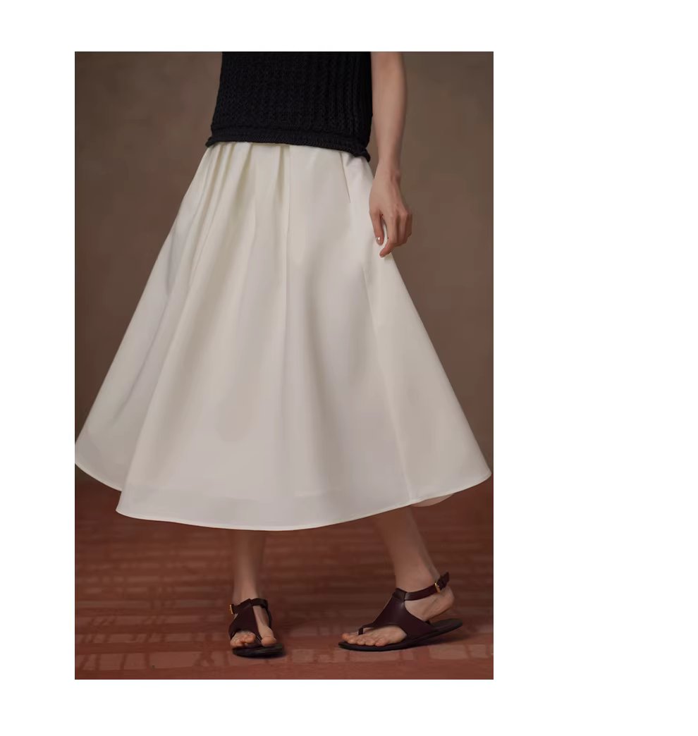 優雅小白花立體廓形顯瘦壓褶高腰蓬蓬通勤輕盈半身裙女,優雅小白花立體廓形顯瘦壓褶高腰蓬蓬通勤輕盈半身裙女,HBFS2015,優雅小白花立體廓形顯瘦壓褶高腰蓬蓬通勤輕盈半身裙女,舒適彈性,空氣感裙擺