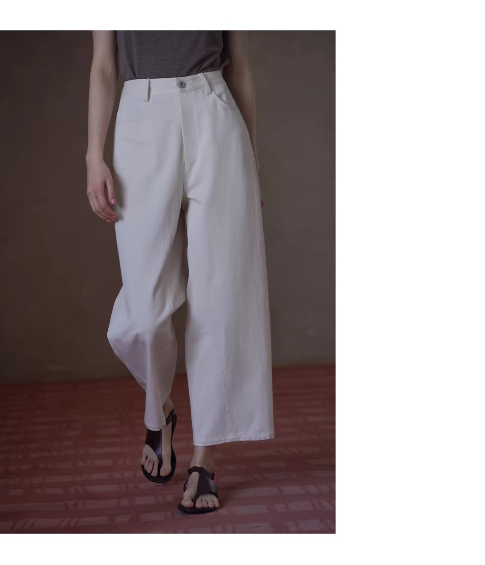 回暖春日高支棉麻混紡斜紋肌理高腰直筒顯瘦八分褲子女,回暖春日高支棉麻混紡斜紋肌理高腰直筒顯瘦八分褲子女,HBFS3023,回暖春日高支棉麻混紡斜紋肌理高腰直筒顯瘦八分褲子女,柔軟挺版,直筒修身