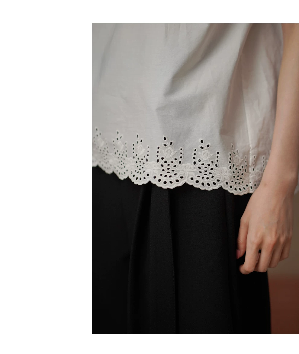 訂製法式刺繡下擺100棉抽繩繫帶領口多穿寬鬆短袖襯衫女,訂製法式刺繡下擺100棉抽繩繫帶領口多穿寬鬆短袖襯衫女,HBFS1096,訂製法式刺繡下擺100棉抽繩繫帶領口多穿寬鬆短袖襯衫女,純棉舒適,法式慵懶