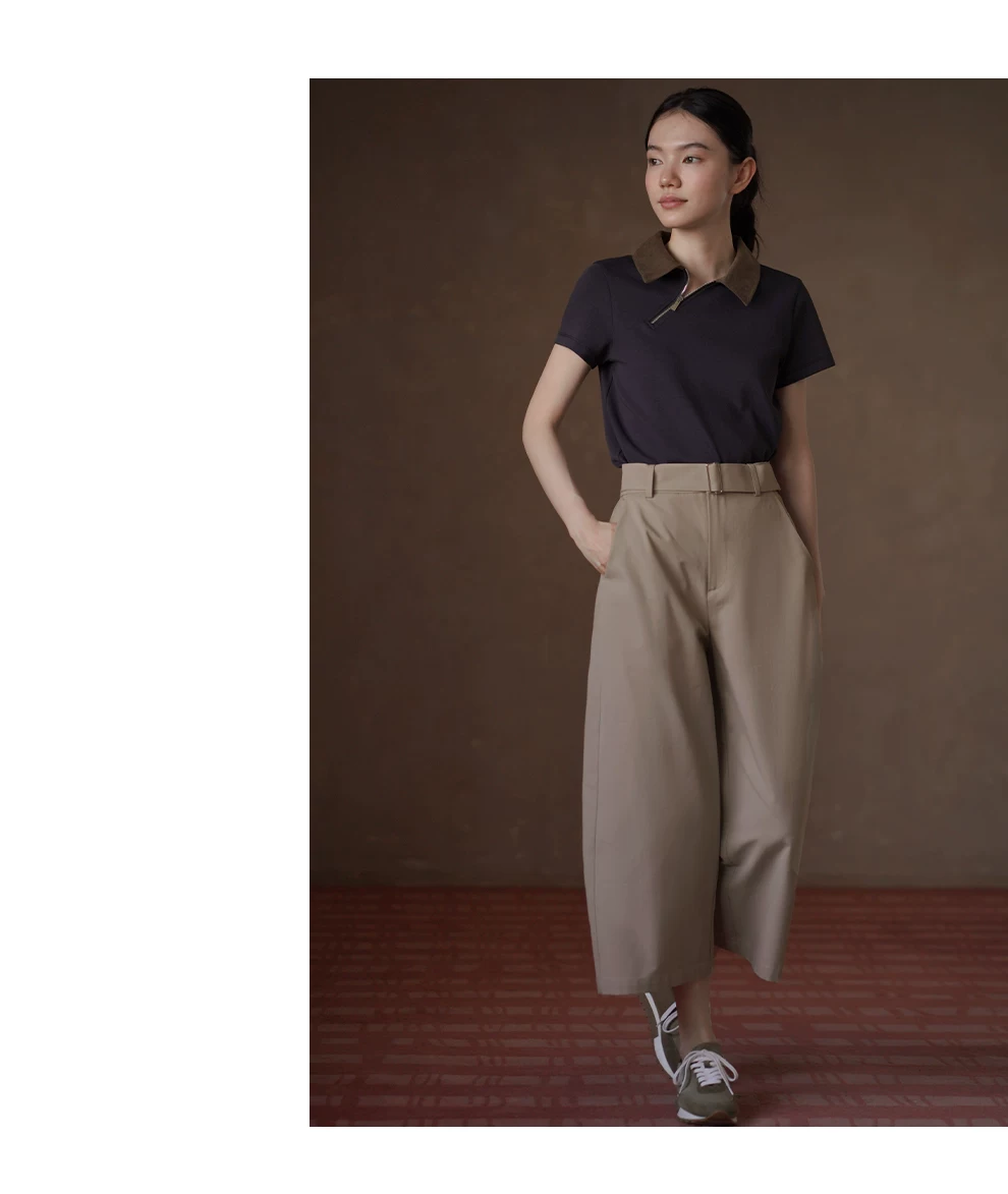 休閒棉感腰帶寬鬆褲腿立體打褶顯瘦高腰百搭直筒八分褲,休閒棉感腰帶寬鬆褲腿立體打褶顯瘦高腰百搭直筒八分褲,HBFS3027,休閒棉感腰帶寬鬆褲腿立體打褶顯瘦高腰百搭直筒八分褲,高腰透氣,版型修飾