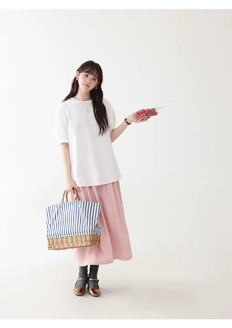 花邊領後排扣純棉襯衫女夏季新款設計感短袖上衣,花邊領後排扣純棉襯衫女夏季新款設計感短袖上衣,HBFS1107,花邊領後排扣純棉襯衫女夏季新款設計感短袖上衣,後背排扣,全棉面料