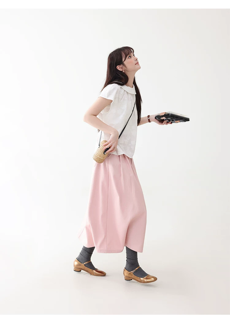 粉紅色中高腰壓褶牛仔半身裙女夏季新款純棉中長裙,粉紅色中高腰壓褶牛仔半身裙女夏季新款純棉中長裙,HBFS2020,粉紅色中高腰壓褶牛仔半身裙女夏季新款純棉中長裙,高腰壓摺,全棉面料