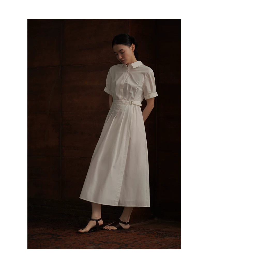 復古優雅可調式收腰顯瘦透氣棉感通勤經典款襯衫洋裝,復古優雅可調式收腰顯瘦透氣棉感通勤經典款襯衫洋裝,HBFS7048,復古優雅可調式收腰顯瘦透氣棉感通勤經典款襯衫洋裝,俐落知性,腰部調節