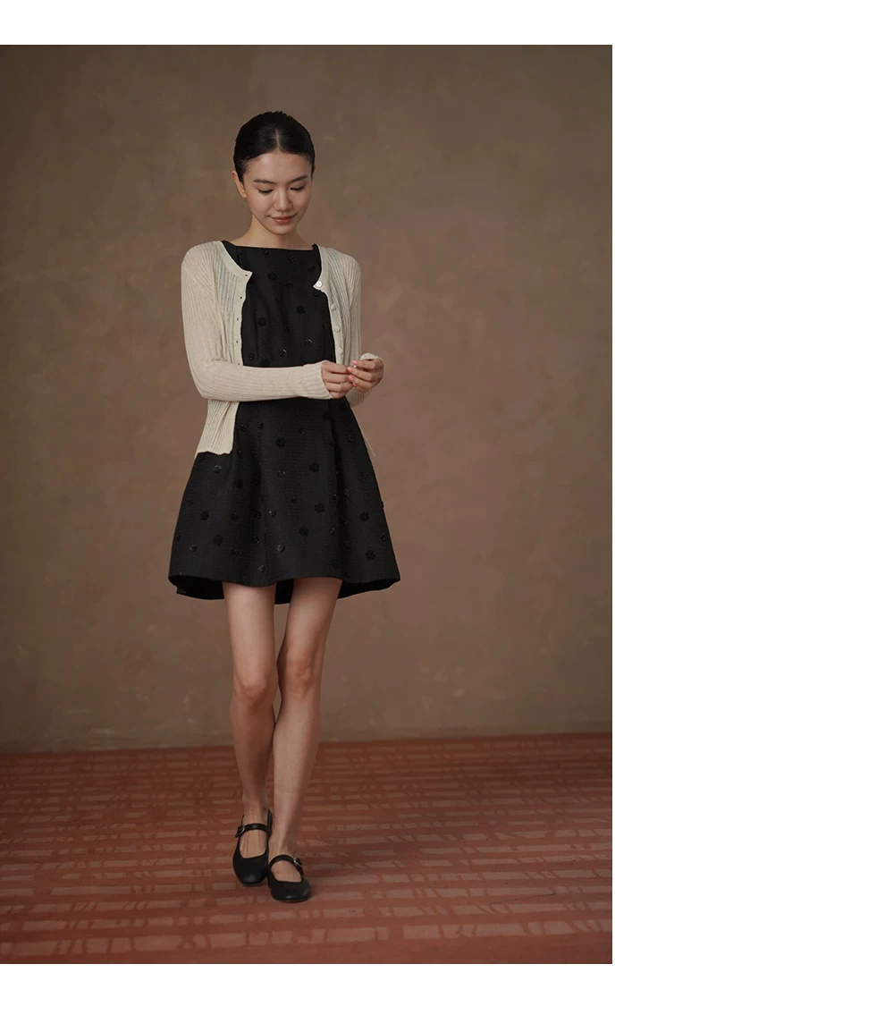 超重工立體繡花手工釘珠收腰一字領顯瘦短款無袖洋裝,超重工立體繡花手工釘珠收腰一字領顯瘦短款無袖洋裝,HBFS7049,超重工立體繡花手工釘珠收腰一字領顯瘦短款無袖洋裝,小香氣質,立體繡珠