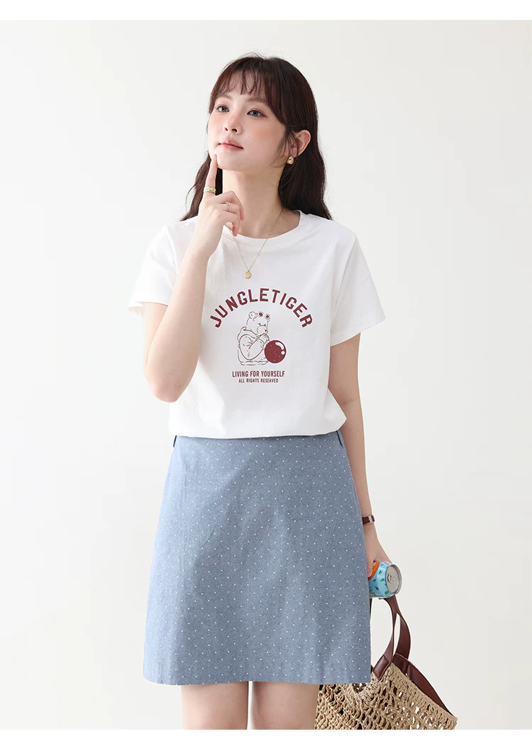 卡通印花寬鬆純棉短袖T恤女夏新款時尚百搭圓領上衣,卡通印花寬鬆純棉短袖T恤女夏新款時尚百搭圓領上衣,HBFS1114,卡通印花寬鬆純棉短袖T恤女夏新款時尚百搭圓領上衣,童趣印花,全棉面料