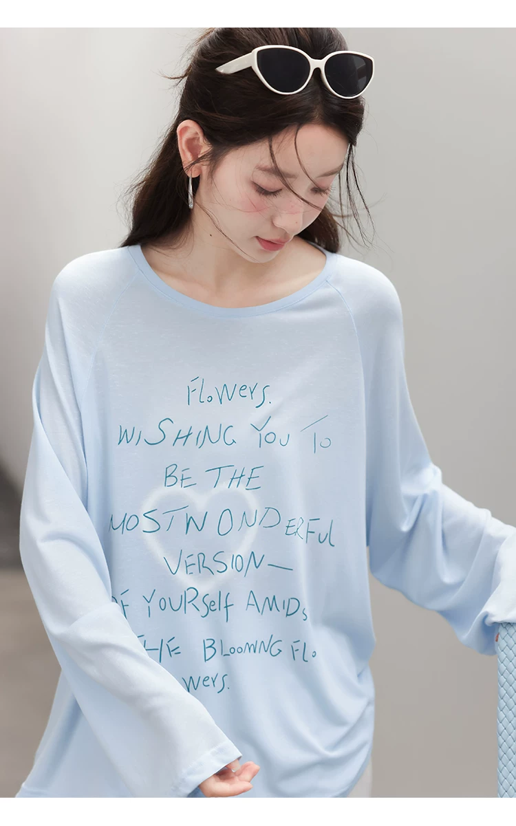 大尺碼字母印花長袖T恤夏薄女上衣2026新款胖mm防曬罩衫女,大尺碼字母印花長袖T恤夏薄女上衣2026新款胖mm防曬罩衫女,HBFS1183,大尺碼字母印花長袖T恤夏薄女上衣2026新款胖mm防曬罩衫女,美式印花,薄款面料