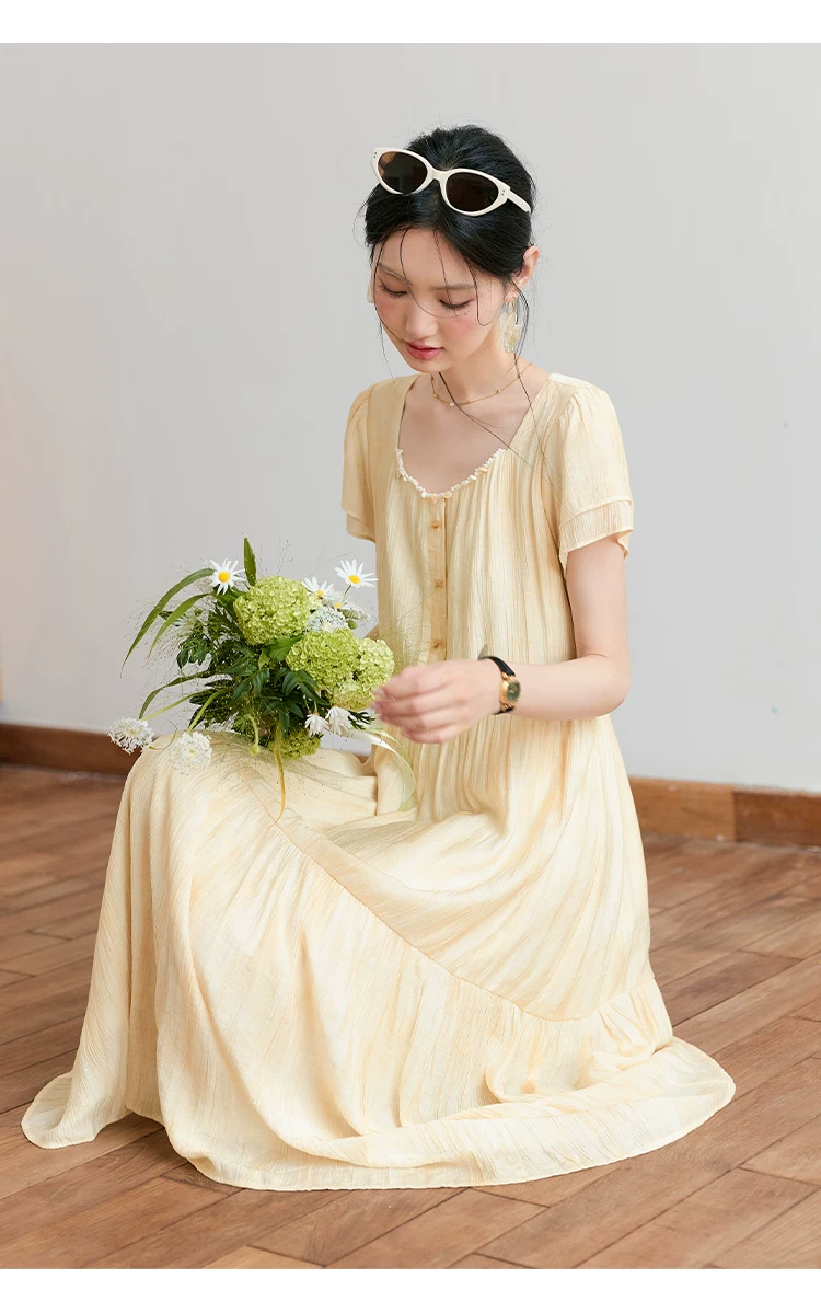 度假風方領短袖黃色洋裝女夏2026新款微胖巨好看大尺碼裙子,度假風方領短袖黃色洋裝女夏2026新款微胖巨好看大尺碼裙子,HBFS7116,度假風方領短袖黃色洋裝女夏2026新款微胖巨好看大尺碼裙子,中大尺碼,飄逸裙襬