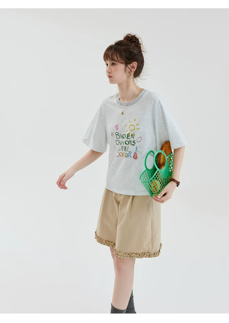 減齡字母印花喇叭袖T恤女夏季新款鏤空圓領上衣,減齡字母印花喇叭袖T恤女夏季新款鏤空圓領上衣,HBFS1260,減齡字母印花喇叭袖T恤女夏季新款鏤空圓領上衣,童趣印花,舒適面料