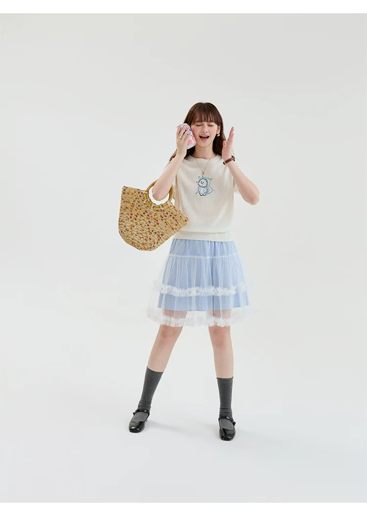 雨衣小狗提花短袖針織衫女夏季新款減齡百搭上衣,雨衣小狗提花短袖針織衫女夏季新款減齡百搭上衣,HBFS1274,雨衣小狗提花短袖針織衫女夏季新款減齡百搭上衣,小狗提花,薄款針織