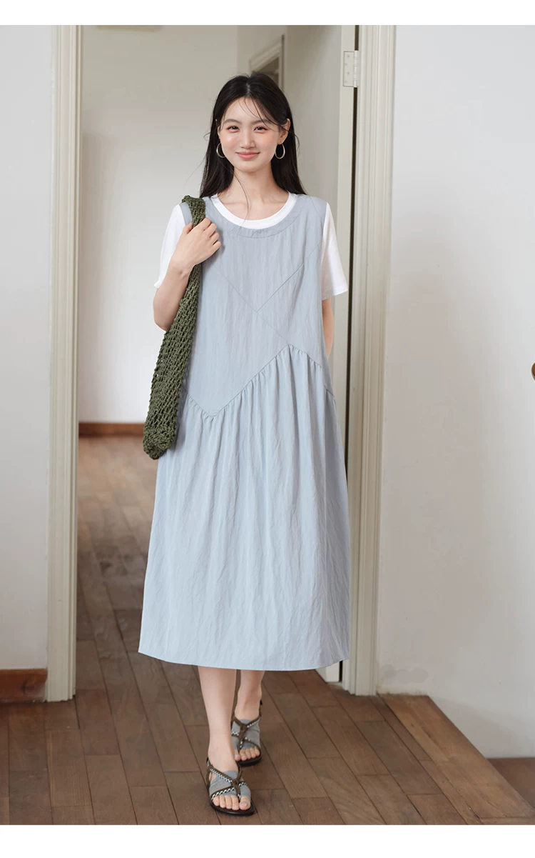 假兩件短袖小眾不撞洋裝女夏2026新款胖mm大尺碼絕美裙子,假兩件短袖小眾不撞洋裝女夏2026新款胖mm大尺碼絕美裙子,HBFS7159,假兩件短袖小眾不撞洋裝女夏2026新款胖mm大尺碼絕美裙子,中大尺碼,拼接造型