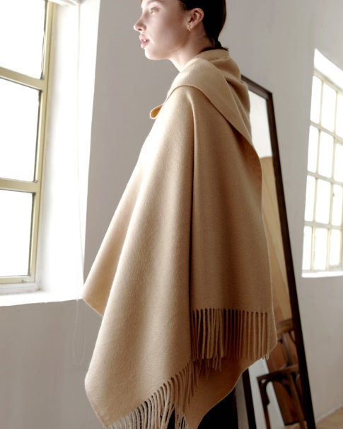 100%羊毛加寬純色百搭圍巾