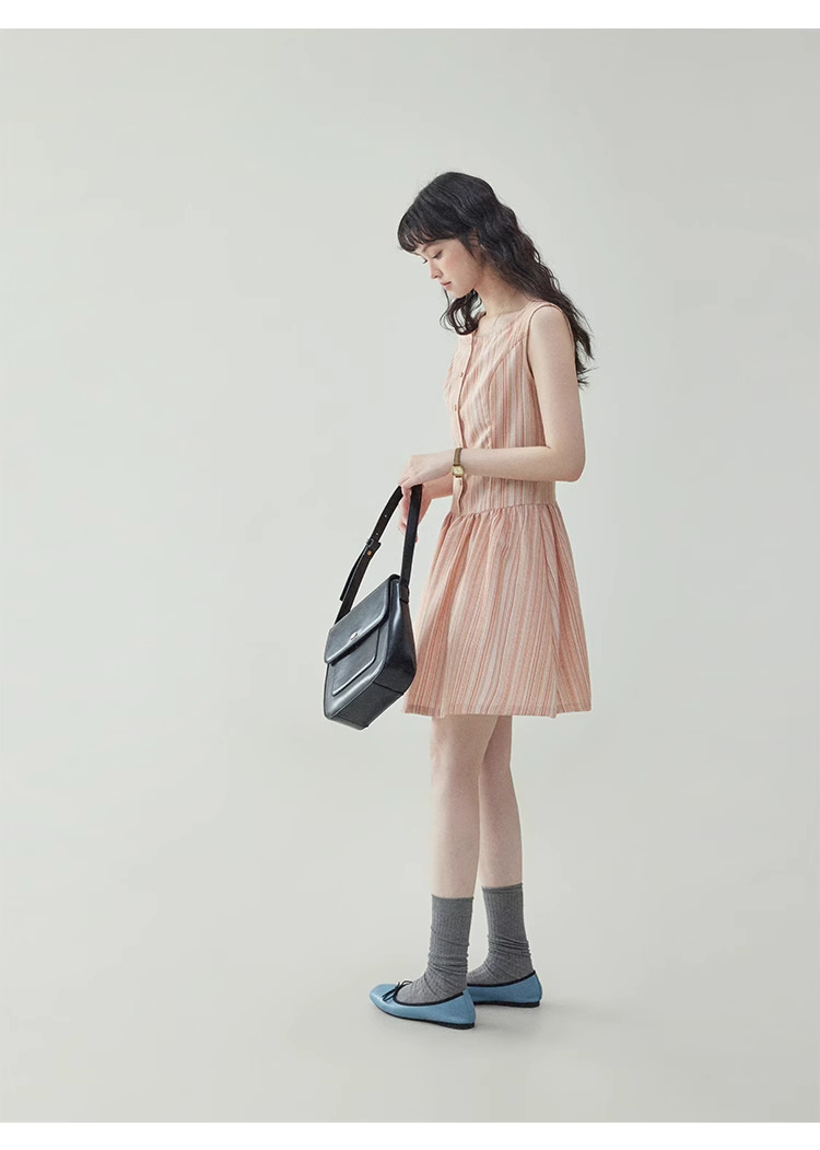 甜美圖案無袖背心洋裝女夏季新款顯瘦a字短裙