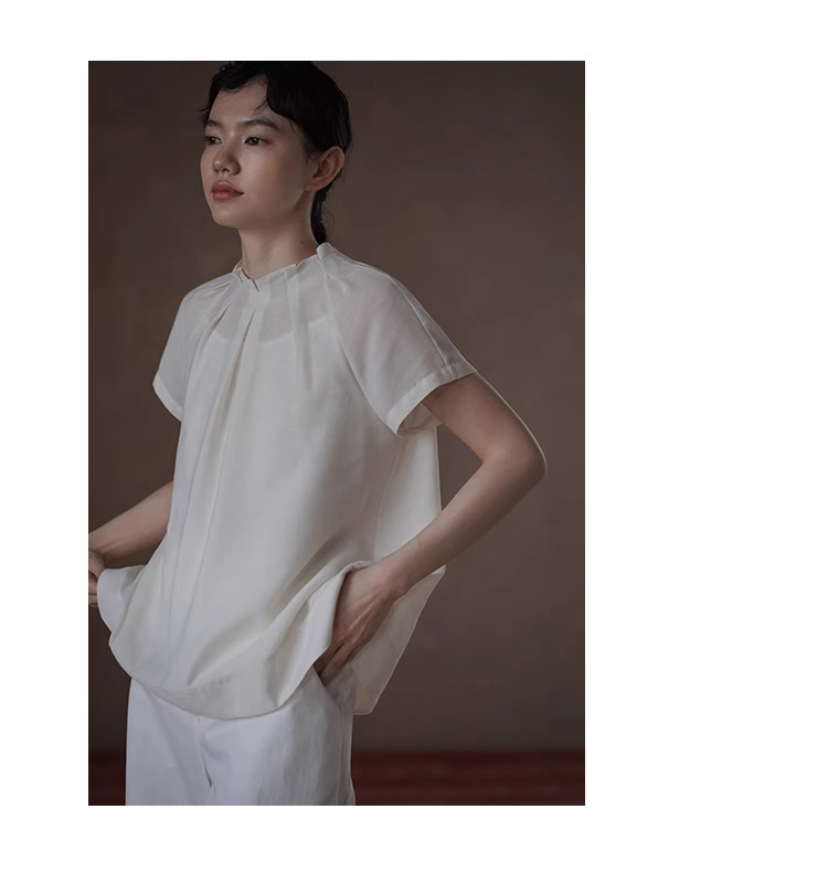 重工打褶立體花苞領襯衫乾爽肌理感透氣亞麻通勤上衣女,重工打褶立體花苞領襯衫乾爽肌理感透氣亞麻通勤上衣女,HBES1256,重工打褶立體花苞領襯衫乾爽肌理感透氣亞麻通勤上衣女,花苞袖型,透膚罩衫