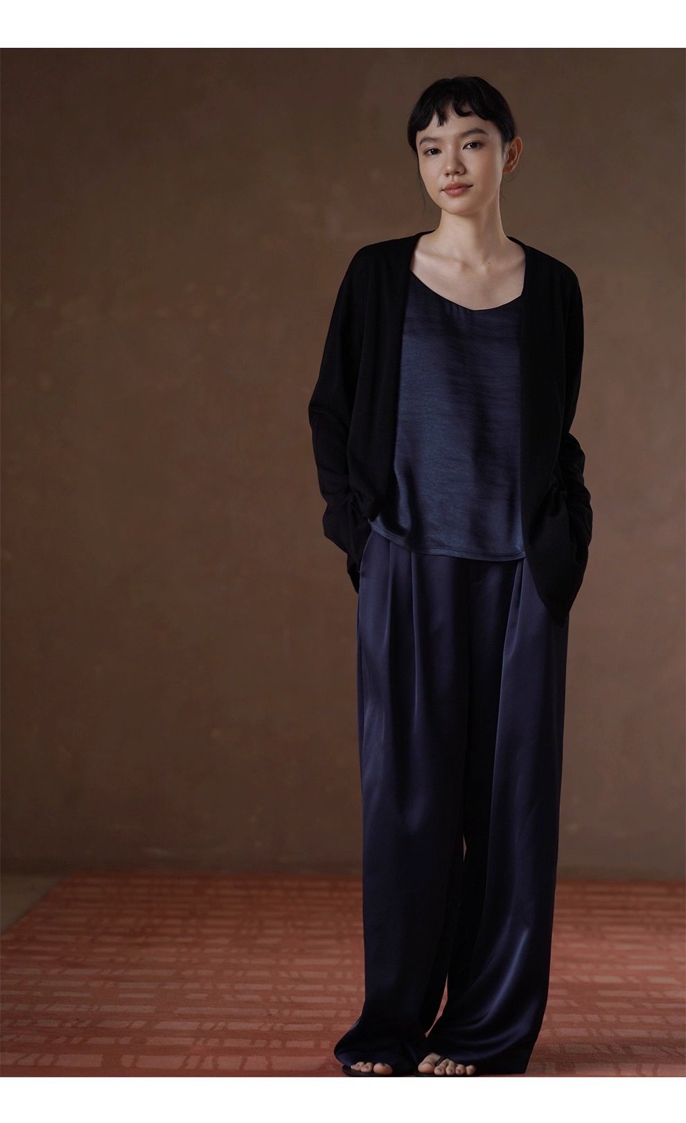 紙片人開襟衫萊賽爾亞麻輕薄寬鬆顯瘦慵懶通勤針織外套女