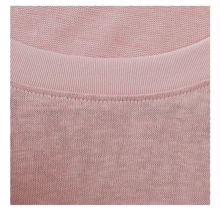 減齡印花落肩長袖粉紅T恤女秋新款寬鬆百搭上衣