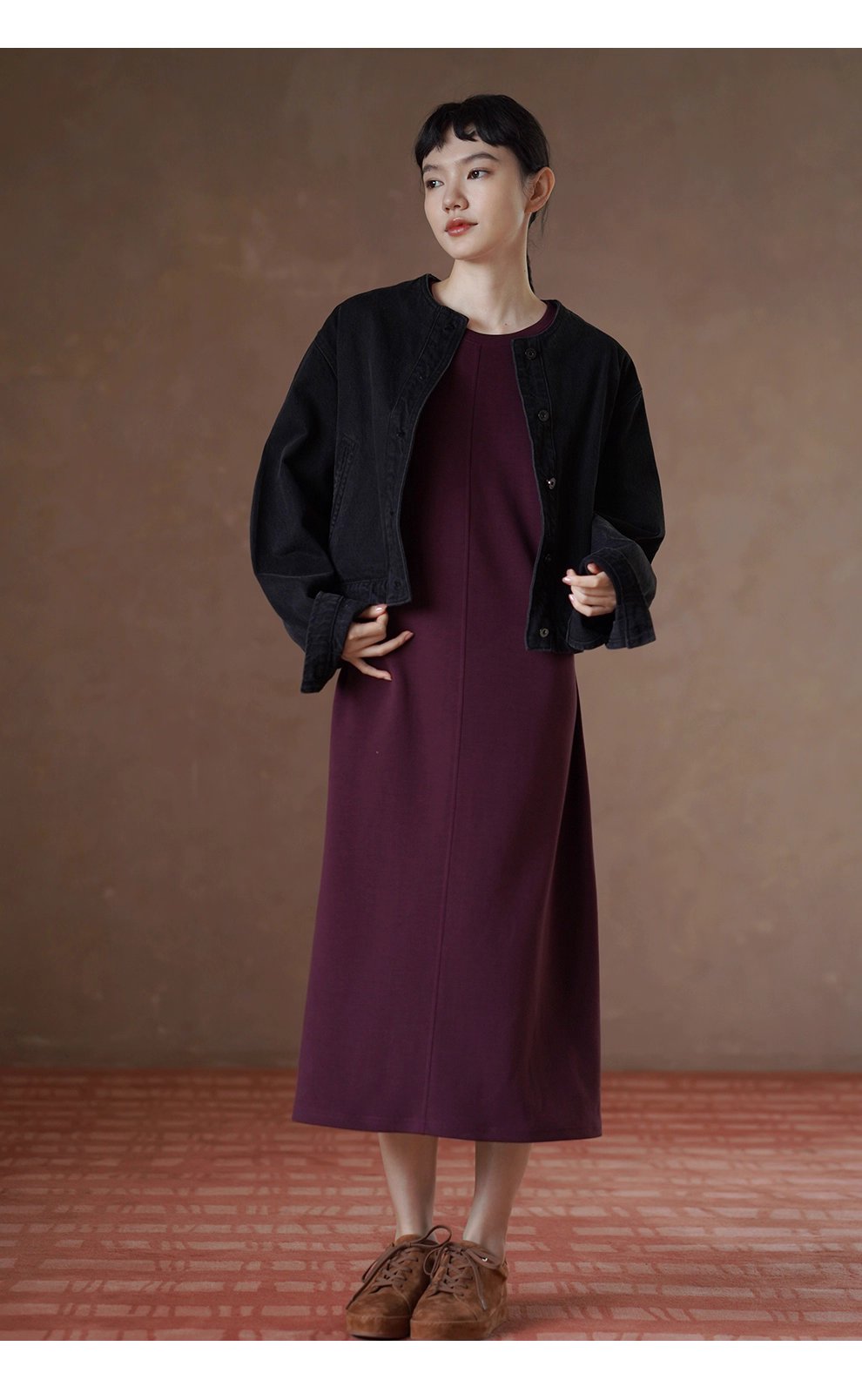 龐克牛仔做舊復古水洗寬鬆輪廓短款圓領顯瘦小個子外套