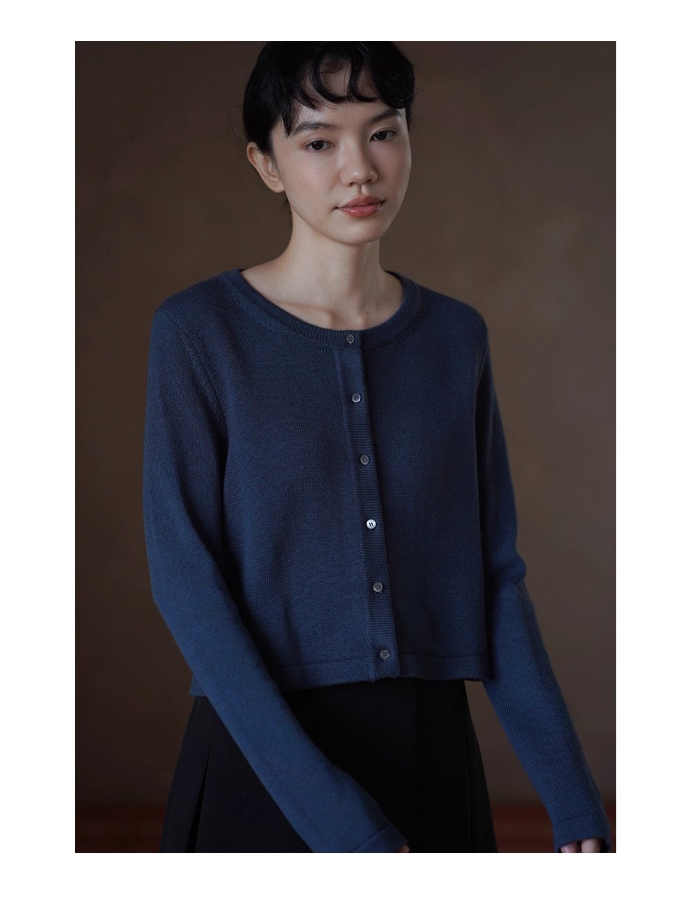 輕盈玲瓏百搭圓領短外套顯瘦正肩棉感針織通勤開襟衫女