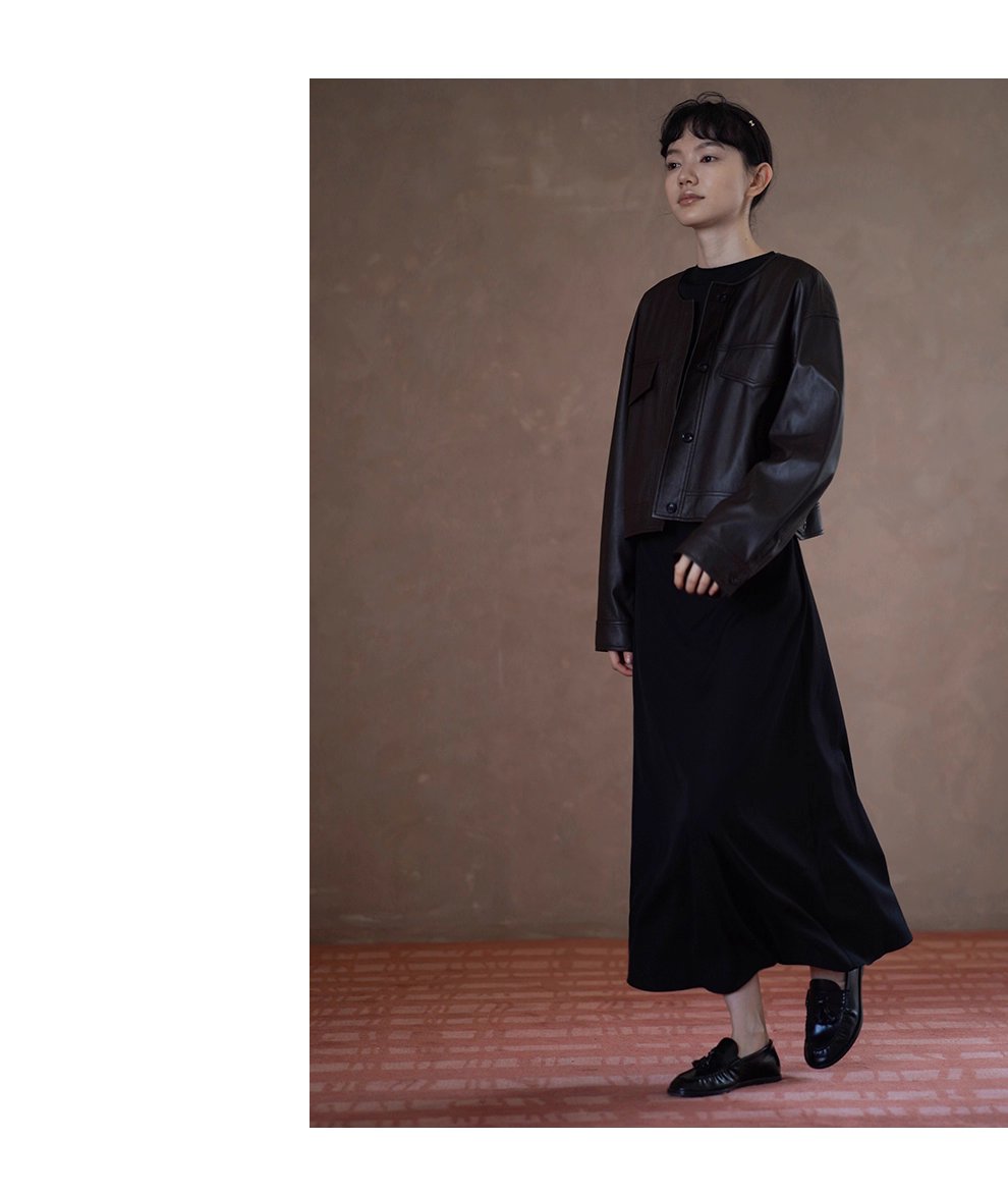 復古回潮細膩軟糯圓領廓形寬鬆顯瘦短款小個子皮衣夾克