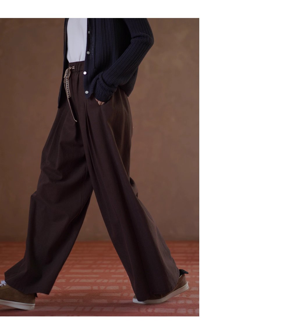 榛果拿鐵長褲顯瘦輪廓柔軟寬鬆織帶抽繩高腰遮肉闊腿褲