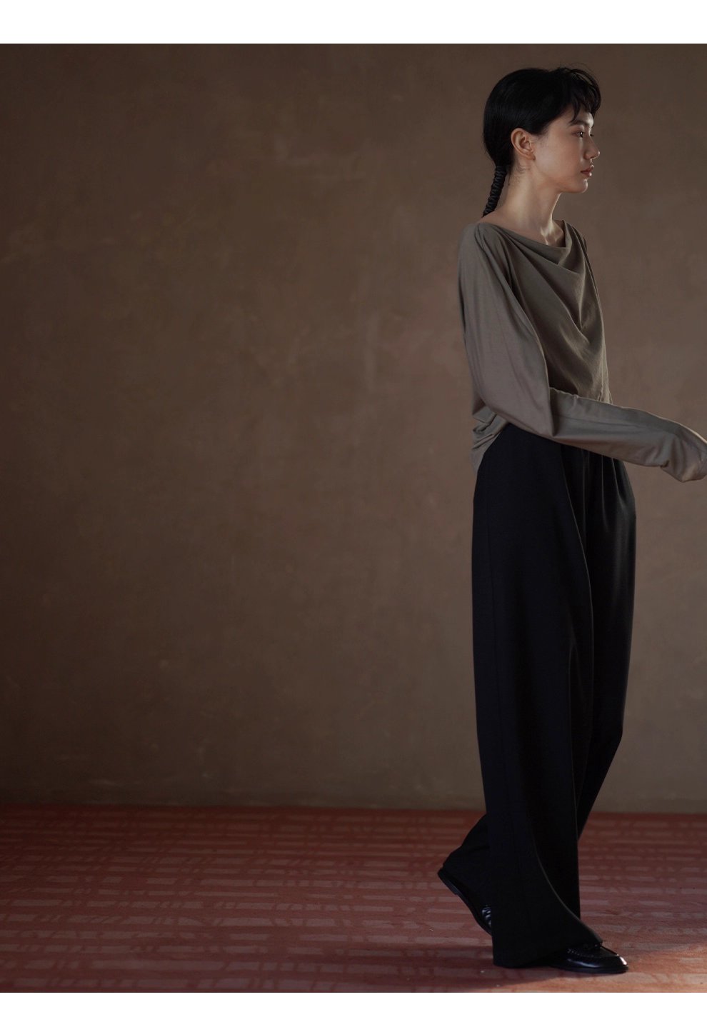 完美包容度長褲鬆緊牛筋高腰不挑人寬鬆垂爽顯瘦通勤褲