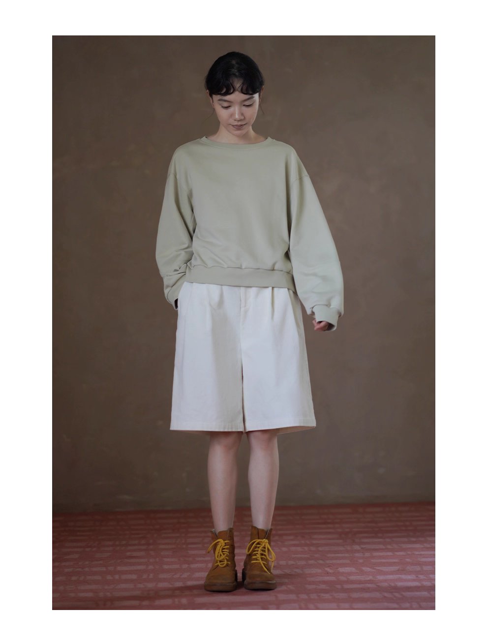 青芒椰椰衛衣寬鬆落肩長袖圓領顯瘦軟糯棉感休閒上衣女