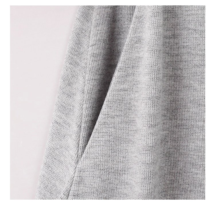 灰色修身高腰綁帶洋裝女秋新款長袖收腰T恤裙