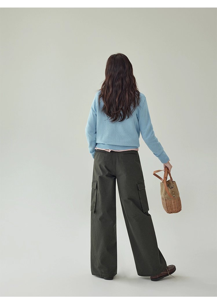 設計感木耳邊連結針織衫女秋季新款純棉長袖上衣,設計感木耳邊連結針織衫女秋季新款純棉長袖上衣,HBEW1096,設計感木耳邊連結針織衫女秋季新款純棉長袖上衣,圓領排扣,全棉面料