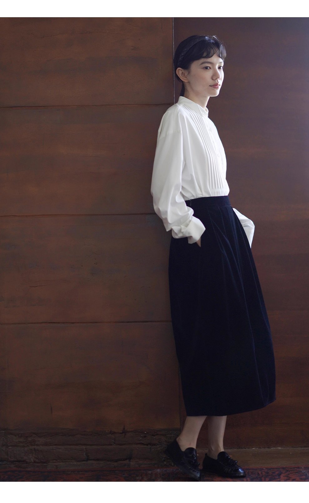 優雅絲絨古典主義立體飽滿花苞顯瘦高腰氣質通勤裙